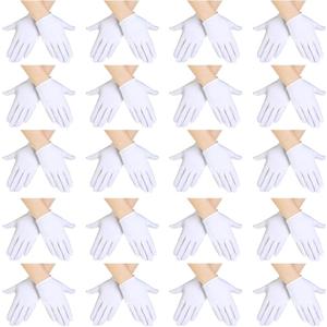 SATINIOR 20 Pairs White Gloves Kids Cosplay Costume Cotton Girls Boys Wrist Formal for Halloween Party (6-10 Years)