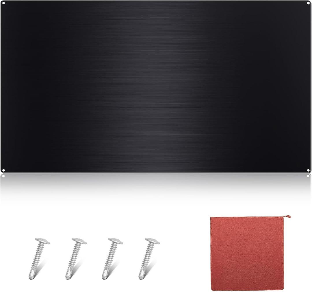Yaocom Stainless Steel Backsplash Range Hood Stove Backsplash Back Stainless Steel Sheet for Kitchen Wall Splatter Metal Wall Panels with Screws and Hanging Towel(Black,2436 Inch)
