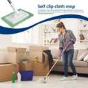Snap Grip Mini Mop, Cloth Changing Mini Mop Zero Touch Lazy Mop Adjustable for Wet Dry Floors Tile Hardwood Corners Home Use