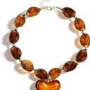 Chunky Heart Necklaces for Women - Exaggerated Statement Puff Beaded Necklace with Heart Penadnt, Amber Acrylic Necklace Gift for Girlfriends Wife Mom Grandma