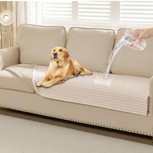 HAOMAIJIA Waterproof Couch Cover for Dogs Washable,Fuzzy Pet Couch Covers for Sofa,Thick Soft Dog Bed Cover Non-Slip Couch Covers for 3 Cushion Couch Sofa Pet Friendly (Off White, 35" x 74")