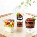 YOIYINI 170Pcs Plastic Dessert Cups with Lids,Shooters Cups for Party,Yogurt Parfait Appetizer Cup,Mini Dessert Cup with Spoons for Pudding,Cocktail,Fruit,Ice Cream