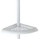 4 Tier Tension Pole Shower Caddy Plastic Corner Pole Adjustable Shelves 5-8ft White