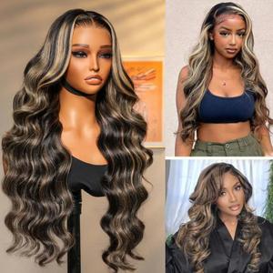 Belaved 1B27 Body Wave 28Inch Lace Front Wigs Human Hair Black with Brown 13X6 1B/27 Ombre Lace Front Wig Human Hair Pre Plucked 180% Highlight Glueless
