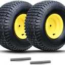 MAXROLLORS 20x8.00-8 Lawn Mower Tire and Wheel Assemblies, Not D-Axel Wheel
3.5" Offset Hub, 3/4" Borehole, 3/16" Keyway, 4-Ply, Tubeless, 2Pcs, 948 LBS, Yellow, Compatible Replacement for Riding Mower