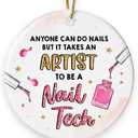 Nail Tech Christmas Ornament 2025 - Nails Technician Artist Ornament for Christmas Tree, Nail Tech Gifts for Women Artist Beauty, Gifts for Manicurist Female, for Women as Nails Salon Decor