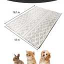 BNOSDM 79"" X 55"" Washable Bunny Cage Liners Large Rug for Rabbits Large Non Slip Pad for Bunnies Resuable Rabbit Liner for Chinchillas Cats Guinea Pigs Ferrets Dogs, Black+Grey