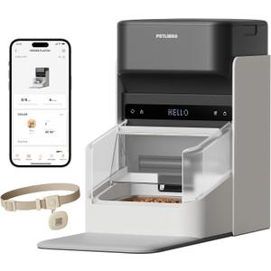 PETLIBRO RFID Automatic Cat Feeder, Collar Sensor-Activated Personalized Meals, Cats Recognition & Diet Tracking for Multi-Pet Homes and Different Diets, 5G&2.4G Wi-Fi Programmable Cat Food Dispenser