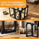 Acrylic Dog Playpen, 8-Panel Clear Transparent Puppy Playpen for Small Dogs Indoor Outdoor, Easy Assembly Foldable Pet Exercise Pen with Locking Door (Black, 25.6 INCH, 10 Panels)