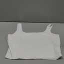 Artfish Women's Sleeveless Strappy Tank Square Neck Double Layer Workout Fitness Casual Basic Crop Tops (Large, White)