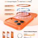TORRAS Upgraded 360 Magnetic Stand for iPhone 17 Pro Max Case with Camera Control, Fit for MagSafe with Ring, Mil-Grade Protection, Translucent Slim for iPhone 17 ProMax Case Ostand, Neon Orange