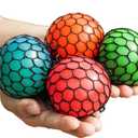 Bingole 4PCS Randomly Mesh Squishy Balls Stress Relief Squeeze Grape Balls Relieve Pressure Balls