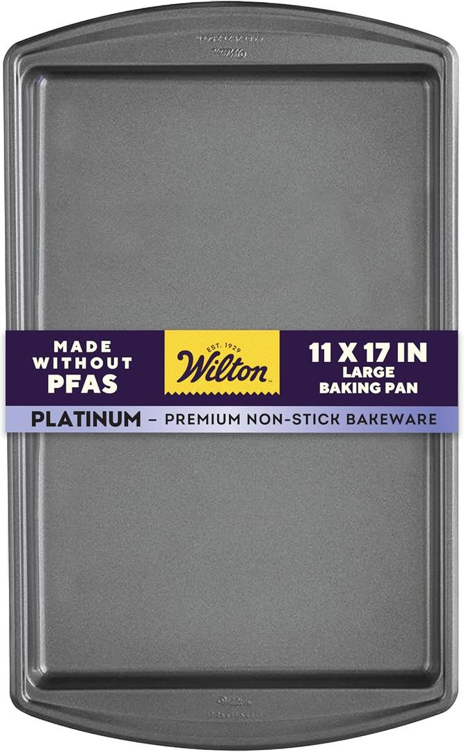 Wilton Platinum Premium Non-Stick Anti-Warp Bakeware, Made without PFAs, Large Baking Sheet, 11x17 in