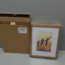8x10 Picture Frame Set of 4, Displays 5x7 with Mat or 8x10 Without Mat, Photo Frames for Wall Hanging or Tabletop, Includes HD Plexiglass, Light Wood Grain