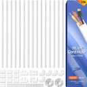 Delamu 236in Cord Hider, Professional Cable Cover Kit for Wall, TV Wire Hider for Wall Mounted TV, Raceway Cover on Management Wires, Cable Concealer, 0.95'' H x 0.55'' W, White (Medium)