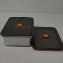 BSTKEY Pizza Dough Proofing Box, Pack of 2 Stainless Steel Stackable Food Storage Box Container with Leak Proof & Airtight Lid, 11.8 x 8.3Inch Large Capacity Household Pizza Dough Container