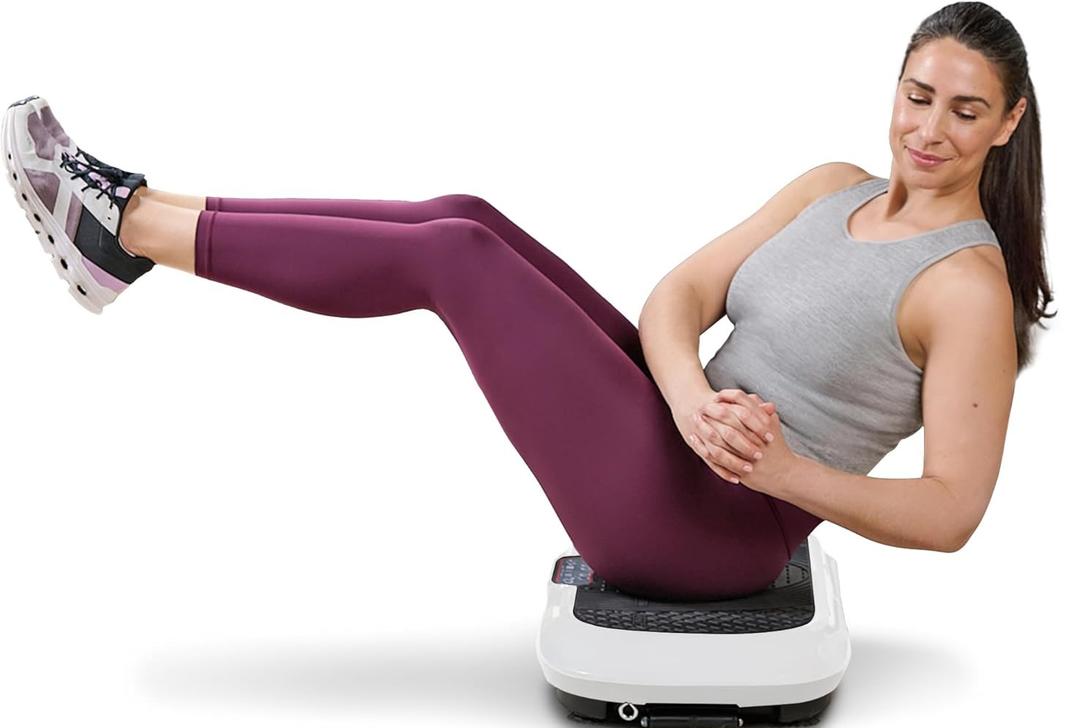 Lifepro Waver Vibration Plate Exercise Machine for Lymphatic Drainage, Muscle Activation, Full-Body Workout Vibrating Platform with Loop Bands, Fitness Equipment for Strength Toning & Fat Loss, White 