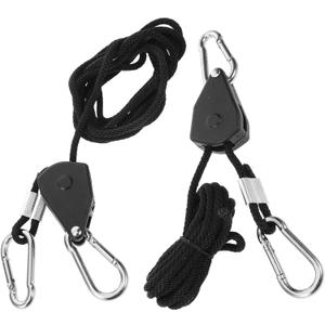1pair Adjustable Heavy Duty Rope Hanger Reinforced Metal Gears for Indoor Grow Lights and Plant Hanging Easy Install Ratchet System for Optimal Light Positioning