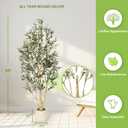 FEELEAD Olive Tree Artificial Indoor 6ft with Planter for Living Room Decor | Faux Olive Tree 6 Feet with Textured Trunk & Realistic Leaves, Tall Fake Olive Tree with Pot for Home Decor, Weighted Base