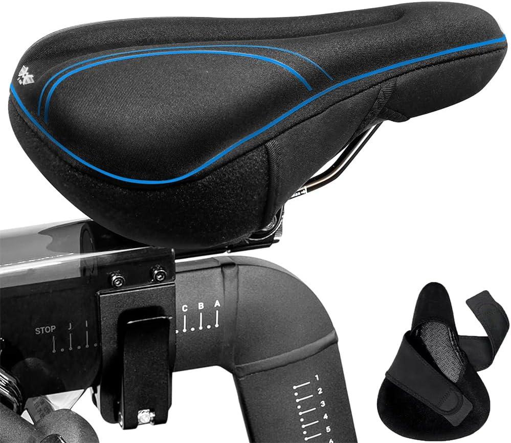 X WING Bike Seat Cover Padded with Memory Foam, Bicycle Saddle Soft for Men Women, Comfort Exercise Cycle Seats Cushion Padded Fits Stationary Bikes, Spin, for Indoor and Outdoor Cycling