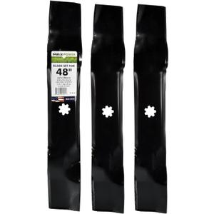 Maxpower 561812B Set of 3, 3-N-1 Blades for 48" Cut John Deere, Replaces AM137757, AM141035, GX21784, GY20852, Black