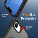 Hocase for iPhone 16e Case, with Magnetic Ring Stand [Compatible with MagSafe] [Military Grade Protection] Slim Shockproof Translucent Protective Phone Case - Black