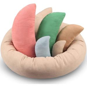 Newborn Photography Props, Ultra-Soft Baby Donut Posing Pillows, Professional Baby Photo Props Set Fits 0-6 Months Baby,Pack of 6, Multicolor