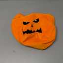 OneCut Halloween Ghost Trick or Treat Candy Basket, Orange Plush Tote Bag with Smiling Ghost Design