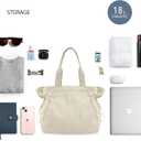 ODODOS 18L Side-Cinch Shopper Bags Lightweight Shoulder Bag Tote Handbag for Shopping Workout Beach Travel, Ivory