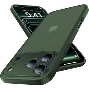 for iPhone 17 Pro Max Case, [Ribbed Non-Slip Sides] [Military-Grade Drop Protection] [Full Camera Protection] Anti-Yellow Soft-Touch Shockproof Slim Phone Case for iPhone 17 Pro Max, ForestGreen