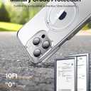 andobil for iPhone 15 Pro Case [360 Ring Stand] [Compatible with Magsafe] Military Drop Protection Non-Yellowing Magnetic 15 Pro Slim Thin Phone Case for Men Women - Ultra Clear, 6.1 inches