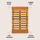 JONATHAN Y Acacia Wood Slat Indoor/Outdoor Bath Mat Natural 16"X26", Paige Modern Classic for Shower Mat for Bathroom Bathtub, Door, Spa, Sauna or Garden MAT1000A