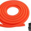 50 Ft. Orange Ultra-Flexible Crushproof Commercial Wet/Dry Vacuum Hose with 1.5 Inch Inner Diameter and 2 Swivel End Cuffs