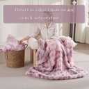760GSM Faux Rabbit Faux Fur Throw Blanket, Super Thick Warm Bubble Blanket Throw, Fuzzy Luxury Plush Decorative Blanket for Couch Bed Sofa(Tie-dye Lavender,50''x 60'')