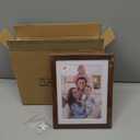Giftgarden Brown 5x7 Picture Frame Set of 4, 6x8 Matted to 5x7 Photo Rustic Walnut Frames with Mat for Wall or Tabletop