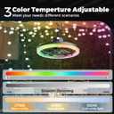 20" Outdoor Ceiling Fans with Light for Patios, 16.4ft Waterproof Plug in Ceiling Fan, 6 Speeds Reversible Hanging Fan, 2 Downrods,with Bluetooth Speaker & RGB for Patio, Porch, Pergola