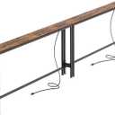 SUPERJARE 94.5 inch Narrow Behind Couch Table with Charging Stations, 5.9''D x 94.5''W x 29.7''H