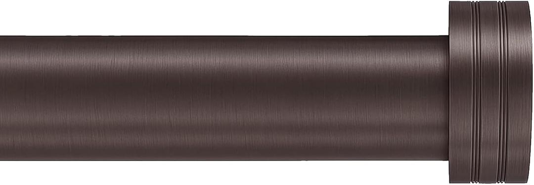 Nickel Curtain Rod 18-88 inch, 1 inch Adjustable Heavy Duty Curtain Rods, Modern Drapery Rods with End Cap Finials, Window Treatment Rod for Home and Office