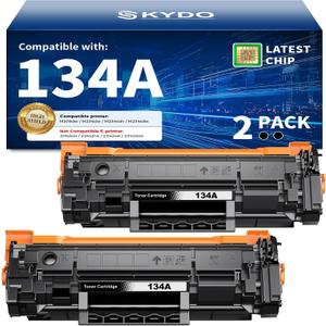 134A Black Toner Cartridge (with Chip) Replacement Compatible for HP 134A W1340A Toner Cartridge 134X W1340X Toner Use with HP LaserJet Pro M209dw MFP M234dw M234sdw M234sdn Printer Ink(2 Black)