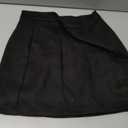 Women's High Waist Faux Suede Side Split Bodycon Short Mini Skirt (Medium, Black)