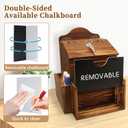 SAMYUCHO Suggestion Box with 50 Suggestion Cards Wood Donation Box with Slot and Lock Prayer Boxes for Fundraising Tip Drop Ballot Boxes Wall Mounted with Chalkboard and Keys for Church Office
