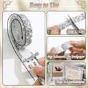 2 x FULZTEY 5 Rolls Rhinestone Ribbon Roll,Mix Colors Crystal Ribbon for DIY Crafts,1.5 cm Wide Diamond Strips Self Adhesive,5 Yards Shiny Rhinestone Tapes for DIY Car Clothes Wedding Party Decoration (White&Black&Rose Red AB&Orange AB&Gold)