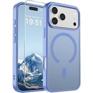 SUPFINE Magnetic for iPhone 17 Pro Case (Compatible with MagSafe)(Military Grade Drop Protection) Translucent Matte Shockproof with Anti-Fingerprint Phone Cover 2025,Blue Purple
