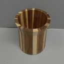 Wooden Utensil Holder for Countertop, 360 Rotating Kitchen Utensil Holder, 7.2"x 6" Large Acacia Wood Crock, Farmhouse Kitchen Decor