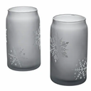 2 Piece Gray Snowflake Soda Can Glass Set