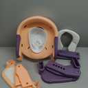 3-in-1 Toddler Potty Training Toilet Seat with Foldable Ladder Adjustable Toddler Toilet Seat for Boys & Girls with Soft Cushion, Ergonomic Backrest, Non-Slip Pedal and Safety Grips (Pink & Purple)