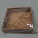 Wooden Napkin Holder with Handles, Square Storage Box, 7.5 x 7.5 x 2.75 inches, Brown