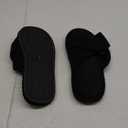 e Summer House Slippers for WEvshinomen Corduroy Cross Bow Indoor Slippers Open Toe Slip On Bedroom Shoes with Memory Foam (8-9, Black)