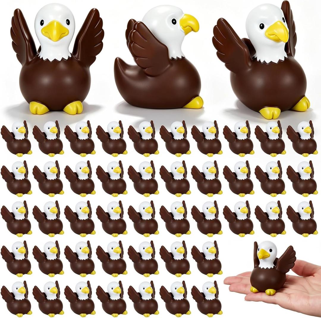 Deekin 24 Pcs Rubber Ducks 2 Inch Party Favors Small Animal Rubber Ducks for Cruise Ships for Shower Birthday Gift Activity Theme Party (Eagle)