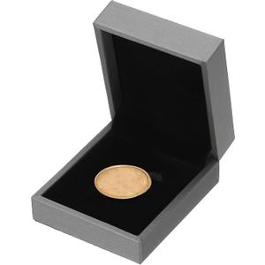 PATIKIL Coin Display Box, Coin Presentation Display Box Coin Box Coin Case with Coin Holder Square Fit 33mm Coin for Silver Dollar Collectors, Gray